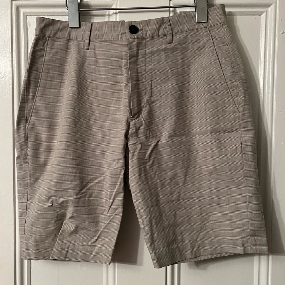 Theory gray plaid shorts